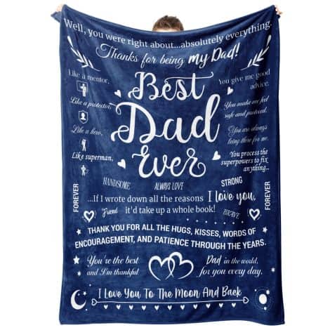 Niyewsor Dad’s Best Gift Blanket – Cozy Christmas present, perfect for Father’s Day or Dad’s birthday.