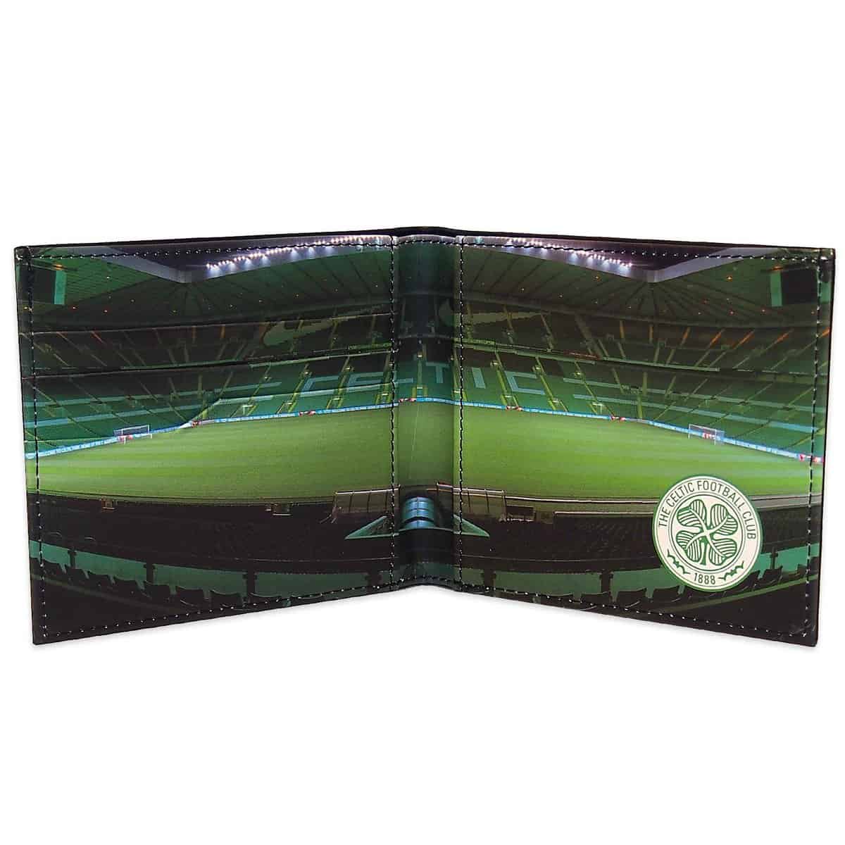 Celtic FC Official Football Gift Embossed Crest Stadium Wallet Black