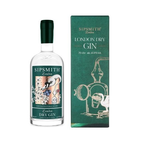 Sipsmith London Dry Gin neatly packaged in a gift box; 70 cl, 41.6% strength – perfect for a Brit!