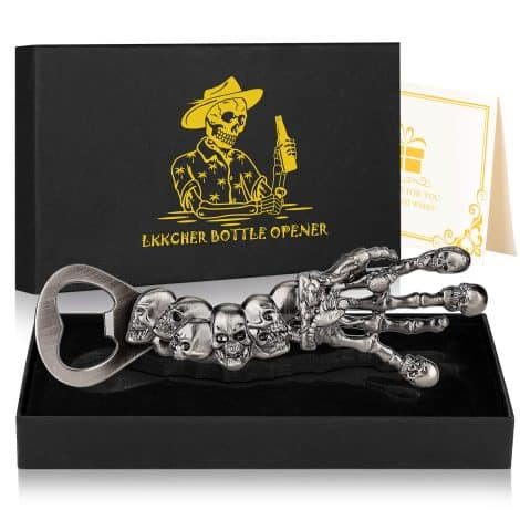 LKKCHER Gothic-themed Skeleton Hand Bottle Opener – Ideal Father’s Day, Halloween, or Christmas gift!