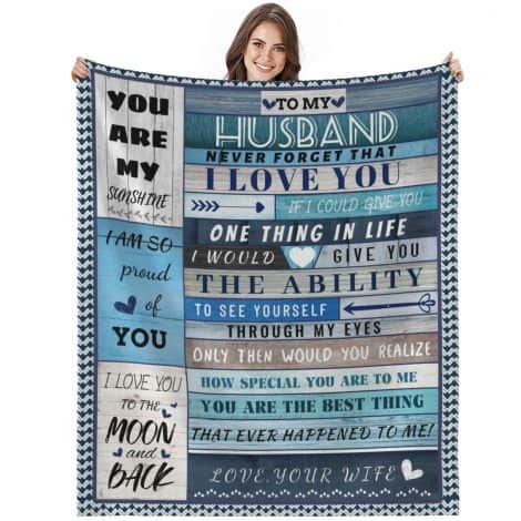 Romantic Love Gift for Him: Husband’s Blanket, Super Soft Fleece Throw – Bold And Brash Edition!