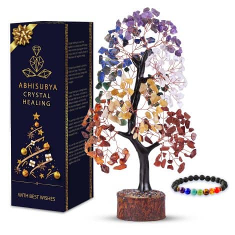 Spiritual Crystal Tree for home decor, perfect as a gift filled with healing chakra crystals for women.