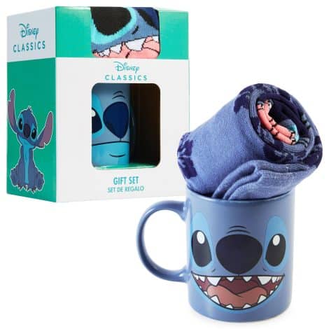 Disney Stitch Mug and Socks Set: Perfect for girls, teens, and adults; includes adorable dark blue Stitch design.