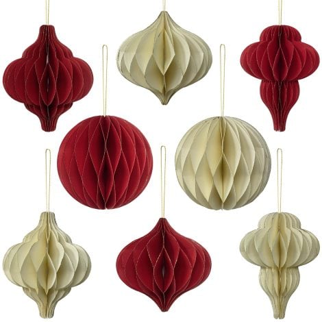 Luxury Christmas ornaments – Festive home decor – Classic paper hanging decorations for your Christmas tree.