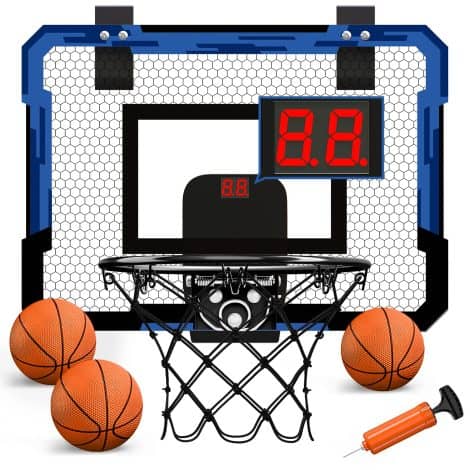 QDRAGON Mini Basketball Set for Your Door, Indoor Bedroom Hoop with Balls, Rim, and Accessories. Perfect for All Ages.