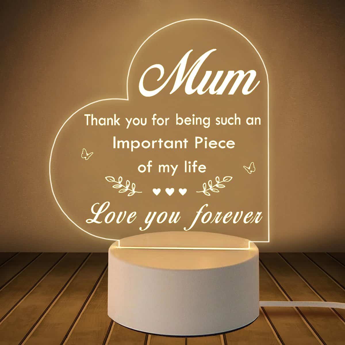 Gifts for Mum, Mum Birthday Gifts from Son Daughter Night Light, Best Mum Gifts, Mothers Day Christmas Valentines Day Gifts for Mum