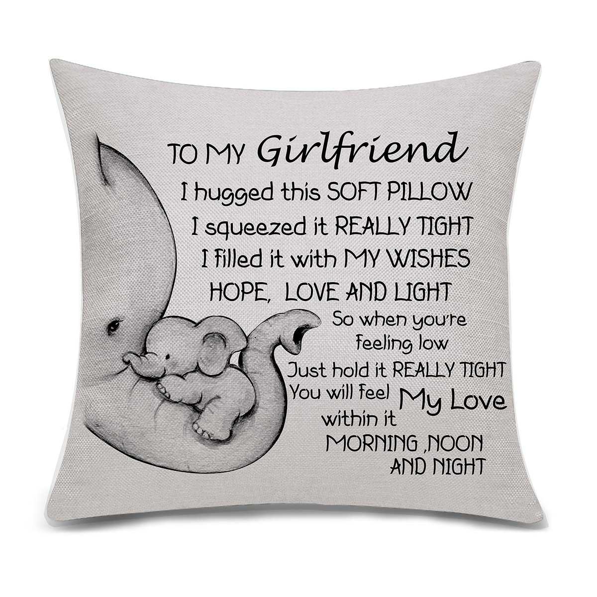 Bacmaxom Girlfriend Gifts from Boyfriend Cushion Cover Throw Pillow Cover for Girlfriend Gifts for Her Valentine's Day Birthday Gifts (girlfriend)