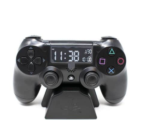 The official Paladone Playstation Controller Alarm Clock: a black plastic clock for diehard gamers.