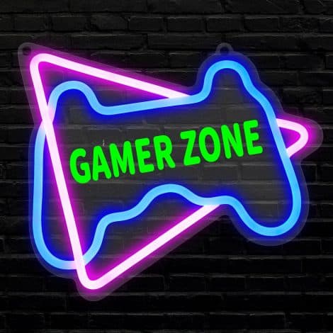 Gamer Zone Neon Sign – Light up your game room with YuanDian’s Game Controller LED Neon Lights. Perfect gift for gaming enthusiasts.