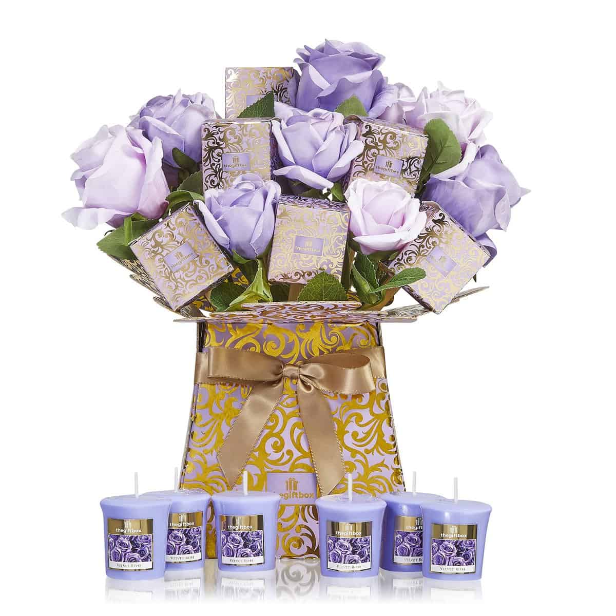 the gift box Candle Bouquet Gifts For Women Gifts for Mum Ladies Luxury Gifts for Birthday (VelvetRose)