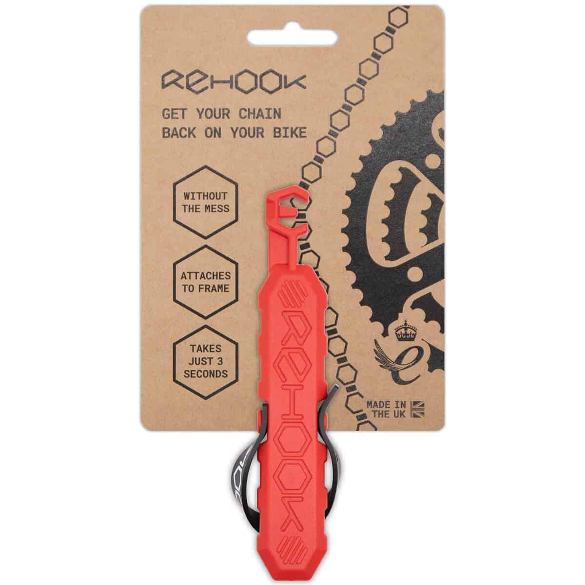 Rehook Colour - Get your chain back on your bike in 3 seconds. Without the mess - Perfect Xmas stocking filler RED