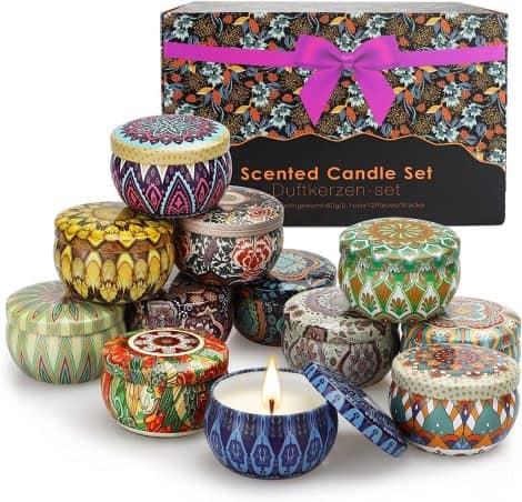 YMing Gift Set of 12 Scented Candles – Perfect for relaxation at home, special occasions or thoughtful gifts.