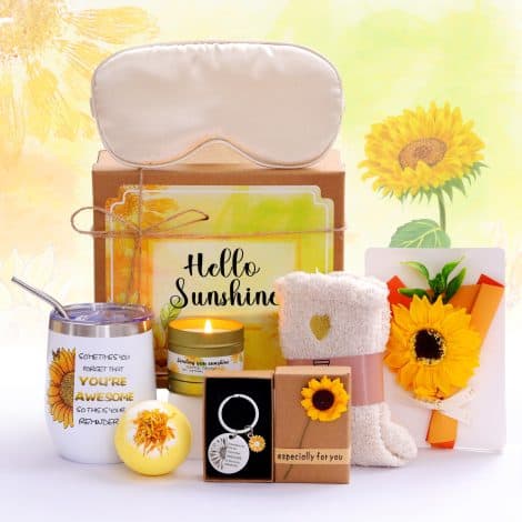 “Sunshine in a Basket Care Package: Thoughtful gifts for women to brighten their day, whatever the occasion!”