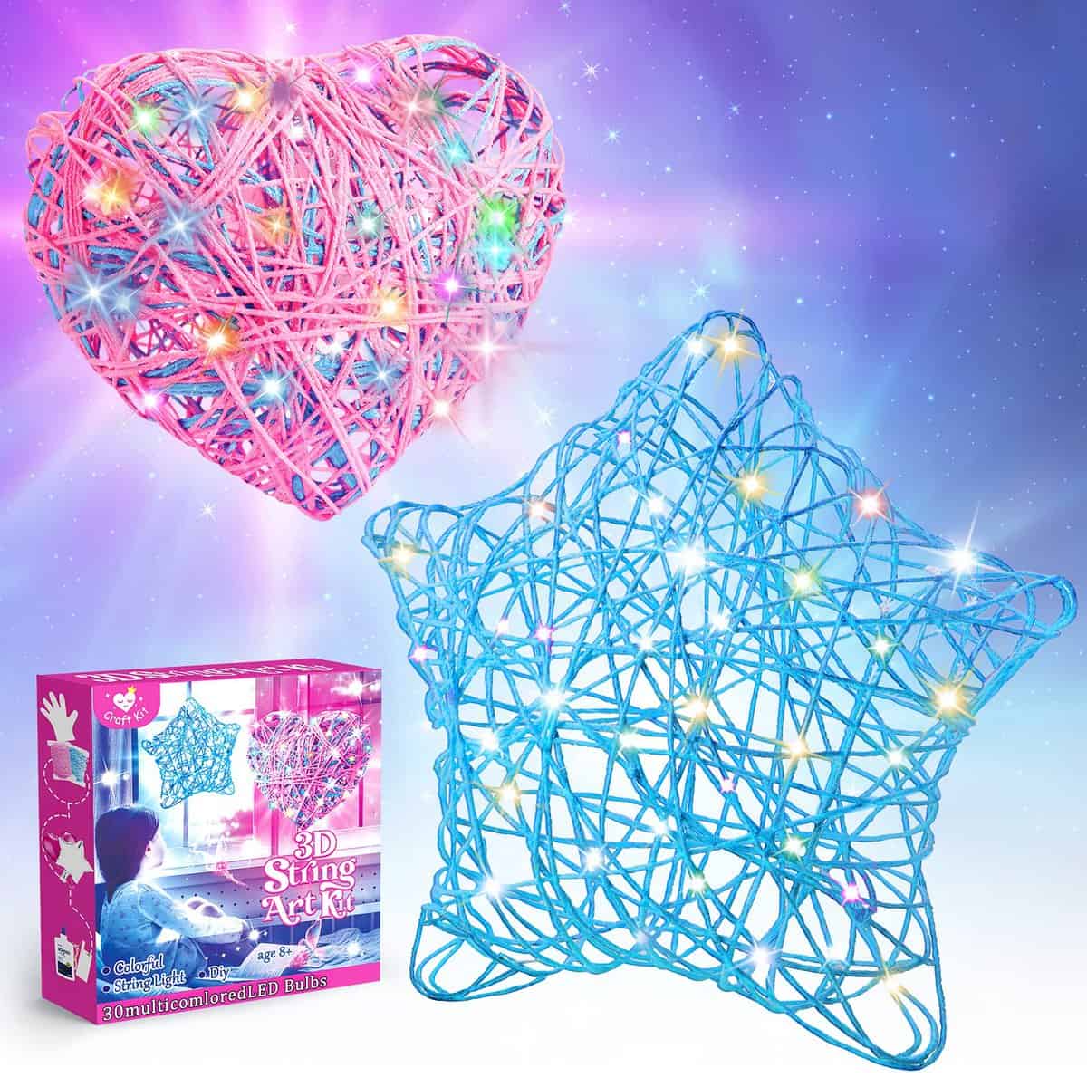 SAITCPRY 3D String Art, 8 9 10 11 Year Old Girl Gifts for 8-14 Year Olds Age 8-10 Craft Kits for Age 8 9 10 Kids Xmas /Christmas Gifts Stocking Fillers DIY Lantern