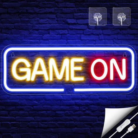 Neon Gaming Signs – Vibrant LED Wall Decor featuring Game on Neon Lights, Perfect Gamer Gift!