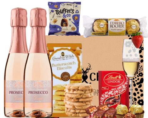 The Pink Rose Prosecco Chocolate Gift Set: The Perfect Prosecco Gift for Women on Special Occasions.