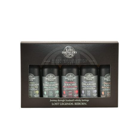 The Lost Distillery Company’s Discovery Selection: A special gift pack with 5 miniature bottles of blended malt Scotch. 43% Abv.