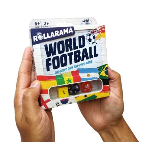 Rollarama World Football: The Shootout – a fun, family-friendly dice and card game for football fans of all ages.