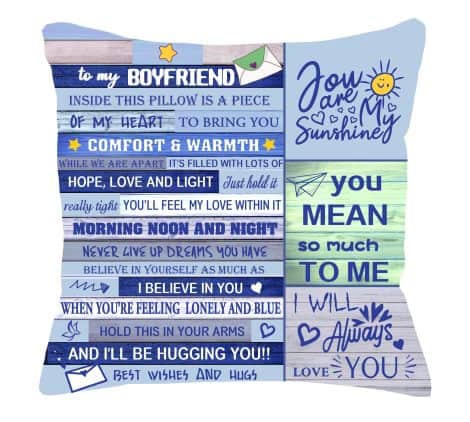 BOYFRIEND – Dual-sided Cushion Cover, Great Present for your Boyfriend! Perfect for Birthdays, Valentine’s or Anniversaries.