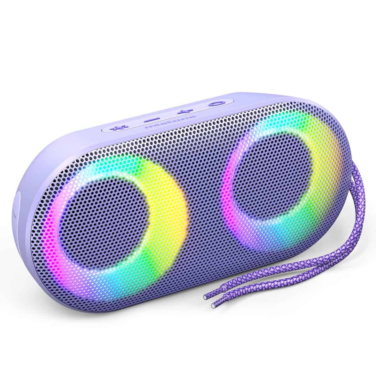 Gifts for Teenage Girls Gifts, Portable Bluetooth Speaker with rainbow light, 9 Light Modes, Christmas Stocking Fillers for Teenage Girls, Gifts for Girls 14-16 Year Old Girls Birthday Gifts, Purple