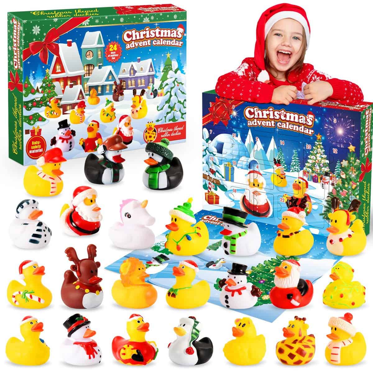 Gralal Advent Calendar 2023 Kids, Rubber Duck Bath Toys 24 Days Christmas Countdown Calendar 2023 Christmas Xmas Gifts for Kids Eve Gifts for 3-9 Year Old Girls Toys for 3-10 Year Old Boys