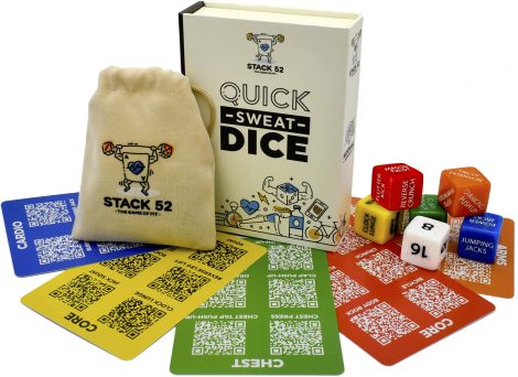 Stack 52 Rapid Burn Fitness Dice. Military-designed workout game for bodyweight exercises. Includes video instructions, no equipment required. Burn fat, build muscles. (2019 Starter Set)