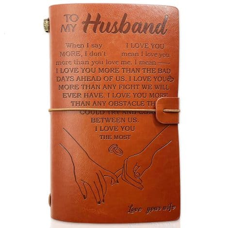 Gifts for your husband – OMNIQI leather journal – perfect for Christmas, Valentine’s Day, anniversary, or his birthday.