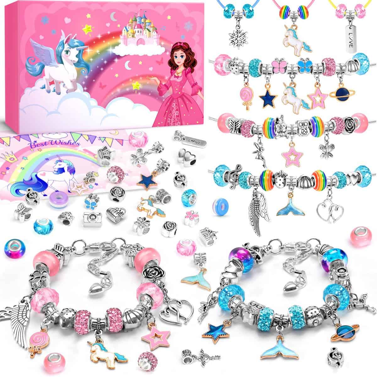 Unicorn Gifts for Girls Jewellery Bracelet Making Kit, Gifts for Teenage Girls Gifts, Christmas Stocking Fillers for Teenage Girls Arts and Crafts for Kids Girls Toys Age 8-12, Girls Birthday Gifts