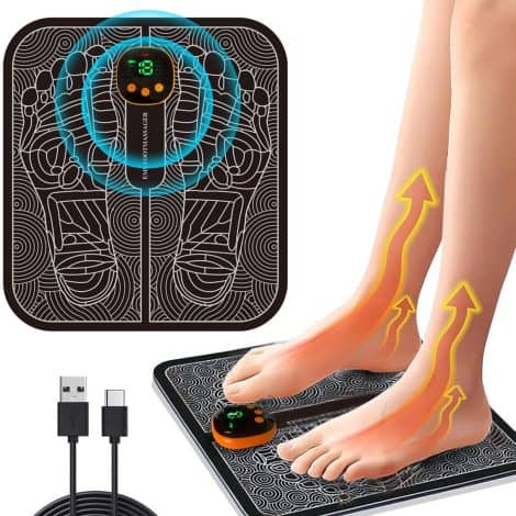 Portable Foldable Electric Foot Massager with Muscle Relaxation, 8 Modes & 18 Intensity Levels.