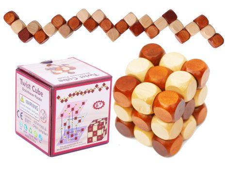 Wooden Cube Mind Puzzle – Engaging brain teaser for all ages, perfect gift for men, perfect for stockings.