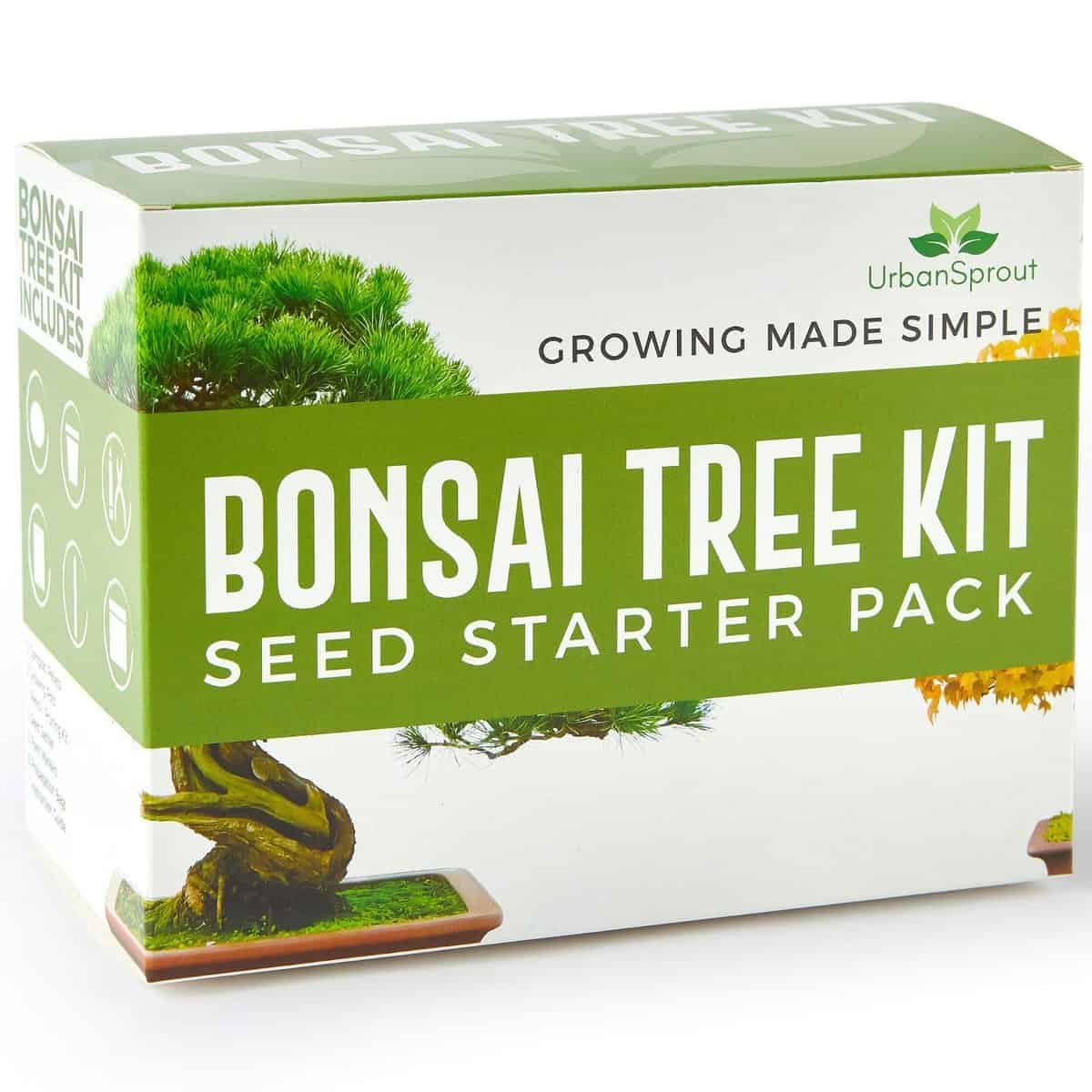 Urban Sprout Bonsai Tree Kit - Grow Your Own Bonsai Trees from Seed - Sustainable Eco Gardening Gift Set with 5 Bonzai Seed Varieties and Bonzie Starter kit Tools