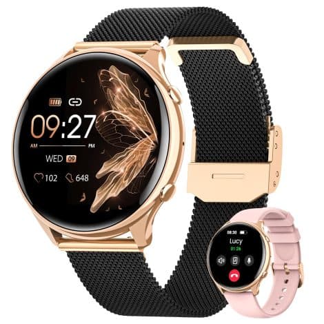 AKUMAKA Ladies’ Smartwatch- Phone & Fitness Tracker with Heart Rate, Sleep Monitoring & Waterproof