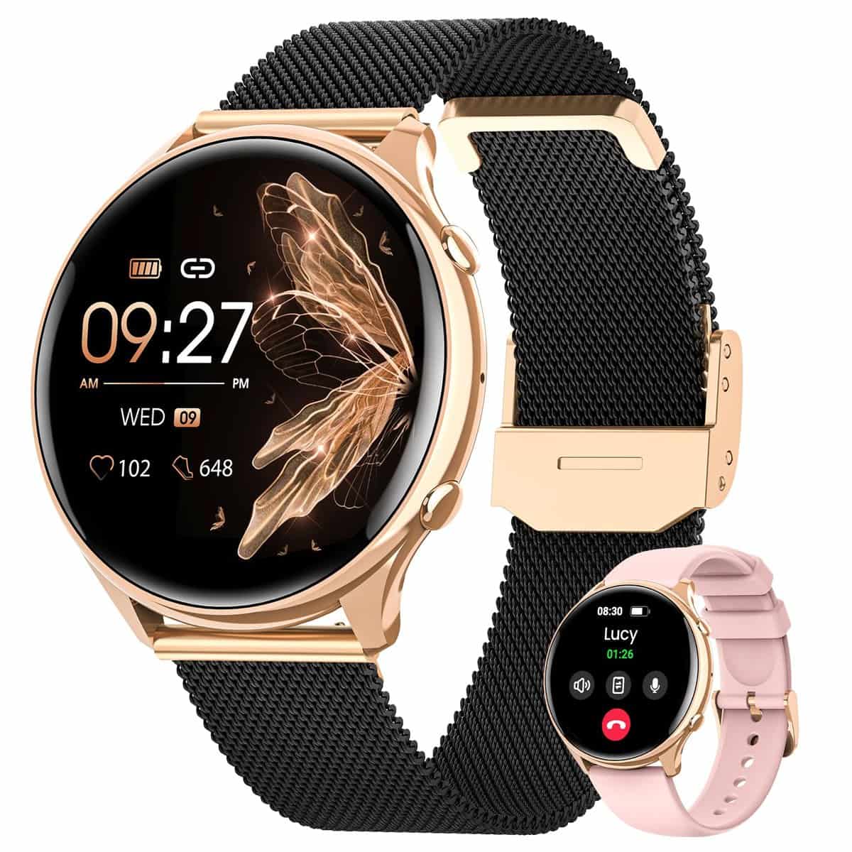 AKUMAKA Smart Watches for Women, Answer/Make Calls, 1.39" Smartwatch, Fitness Tracker Watch with SpO2/Heart Rate/Sleep/Blood Pressure, 120+ Sports Mode, IP68 Waterproof