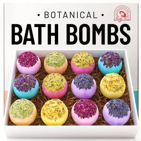 Botanical Bliss Bath Bomb Collection: Indulge in 12 fragrant bath bombs enriched with essential oils.