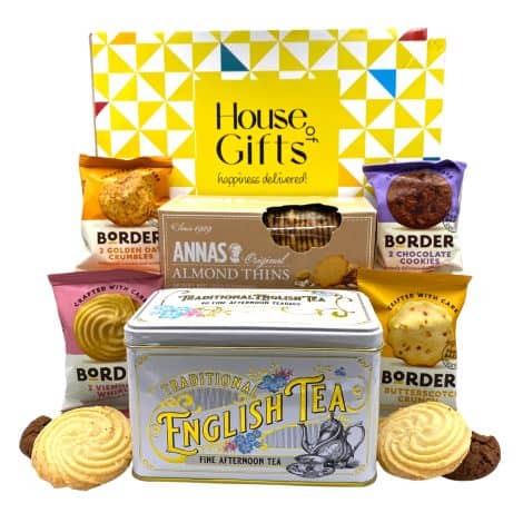 Luxurious English Biscuit Tin – Perfect gift for tea and biscuit enthusiasts, grandparents, birthdays, and more.