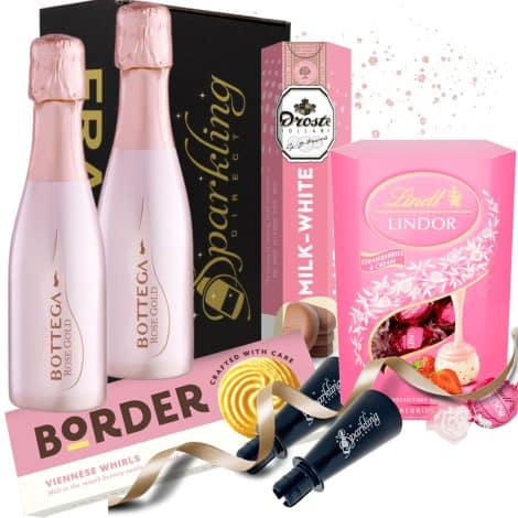 Bottega Rose Gold Sparkling Wine & Best Friend Hamper – Perfect Birthday Gift, Delivered in the UK.