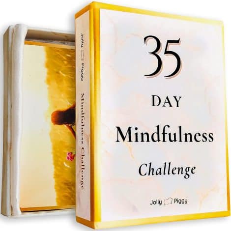 Jovial Hog 35-Day Mindfulness Challenge Cards, Relaxation Gift for Ladies, Gents & Youngsters + Extra Wellness Ebook | Fun Holiday Present