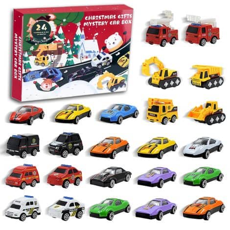 2023 Kids Advent Calendar: 24-day Christmas countdown with Pull-Back Alloy Cars, Surprise Christmas Car Toys for boys.