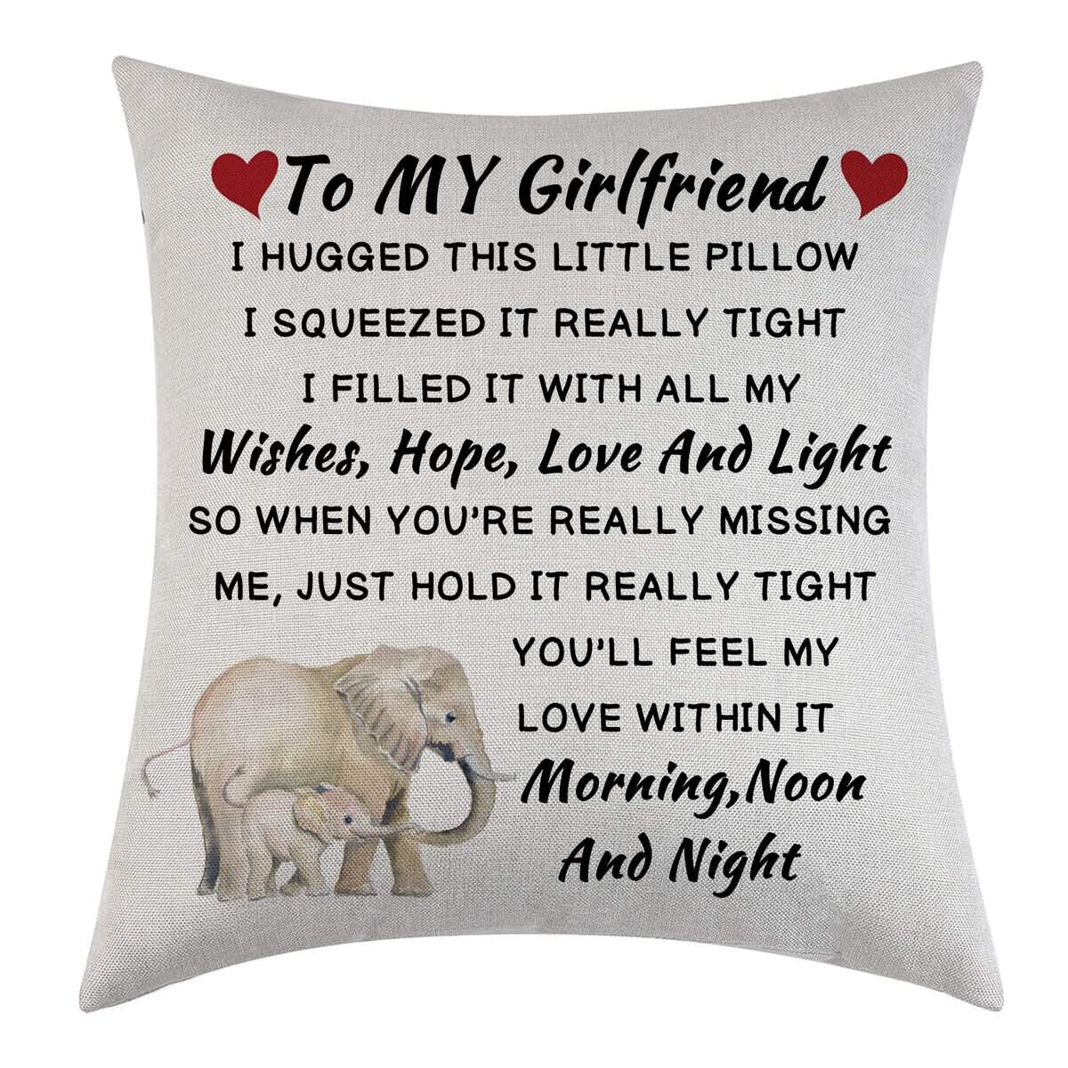 Tihnvk Girlfriend Cushion Cover Throw Pillow Cover Girlfriend Pillowcase Gifts From Boyfriend Hug Cushion Cover Gift Birthday Pillow Case Gifts For Anniversary Day