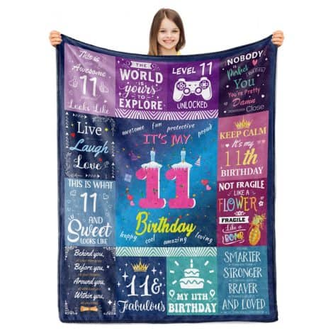 “Paready 11th Birthday Gifts for Girls: Cozy 50″x60″ Blanket, Perfect for 11-Year-Old Girls, Ideal Teenage Present.”