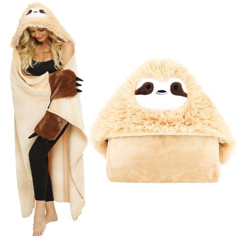 Stay cozy with our adorable Sloth Snuggle Blanket – perfect for women! Soft, warm, and cute. Measures 59in x 51in.