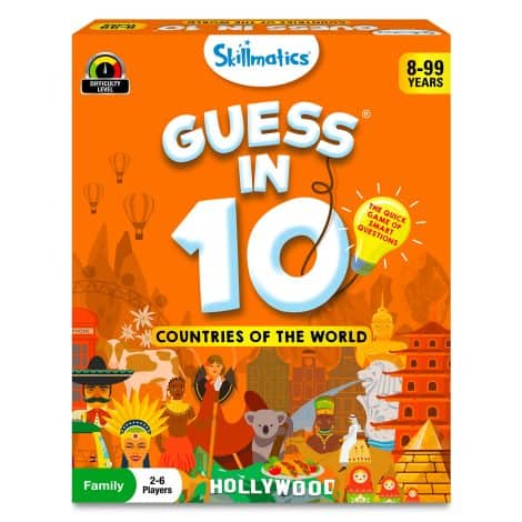 Skillmatics Card Game – Guess 10 World Countries: Entertaining family game with clever questions, perfect for 8+ year olds. Great gift!