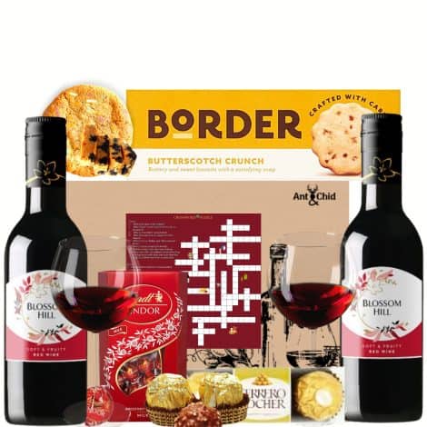 Luxury Red Wine and Chocolate Hampers, Perfect for Women, Men, Couples – Ideal for Birthdays, Valentine’s, and Mother’s Day.