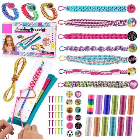 Art and craft gift set for 6-12-year-old girls, featuring friendship bracelet making kit and jewellery craft set.