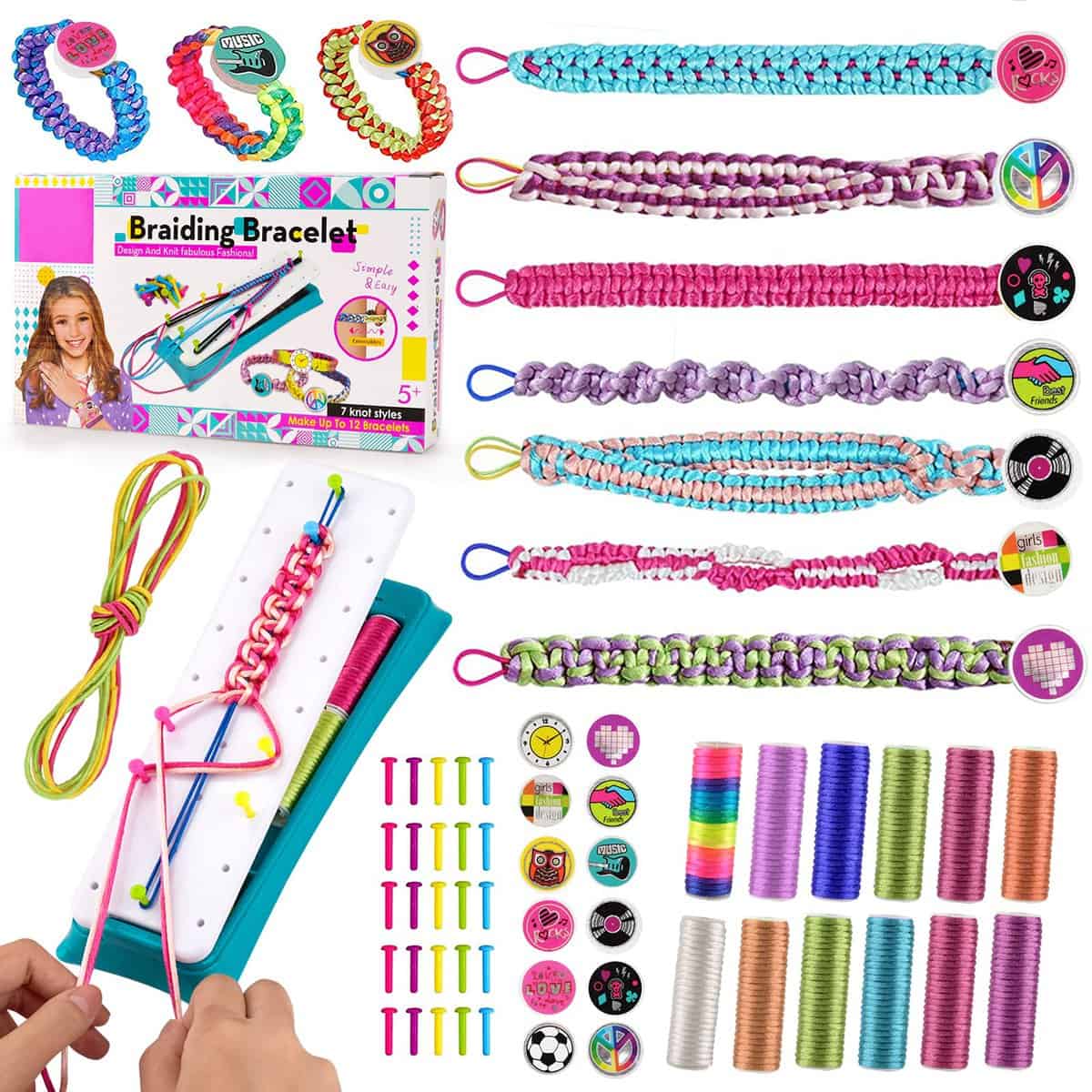 6 7 8 9 10 11 Year Olds Girls Gifts, Kids Art and Craft Toys Kits for Girl Age 6-12 Friendship Bracelet Making Kit for 5 6 7 8 9 Year Old Girls Birthday Presents Jewellery Craft Set for Kid Girl