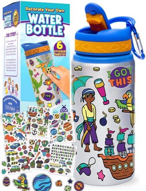 “Customize Your Own Water Bottle Craft Kit for Kids – Perfect Birthday Presents & Travel Activities!”