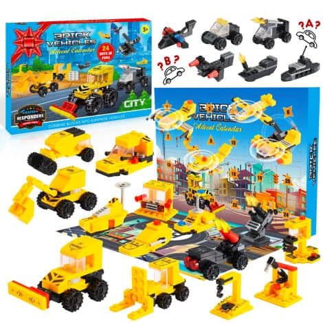 2023 Christmas Advent Calendar featuring toy cars for boys and girls aged 4-10. Perfect festive gift!