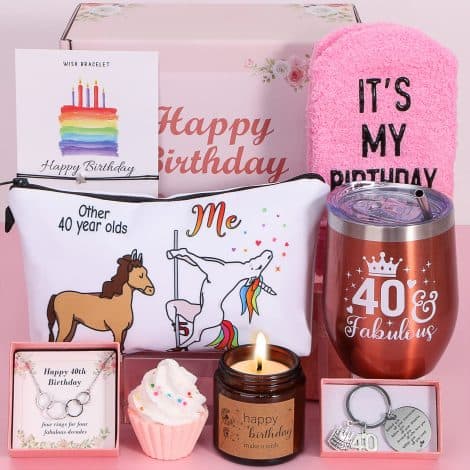 BaiCai Milestone Birthday Set: Hilarious Hamper of Pamper Gifts for Her, 200ml x 9. Perfect Birthday Present!