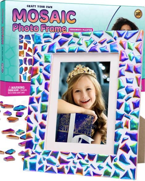 Purple Ladybug Photo Frame Mosaic Kit: Unique Birthday Gift for 10-Year-Old Girls, Creative Crafts for Ages 6-12