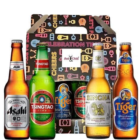 “Worldly Lagers Beer Selection – 4 Premium Bottled Beers; Perfect Gift for Him, Her or Celebrations.”